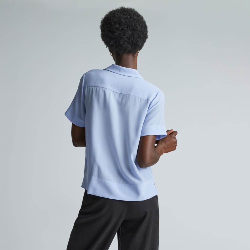 The Notch Shirt in Washable Silk | Periwinkle