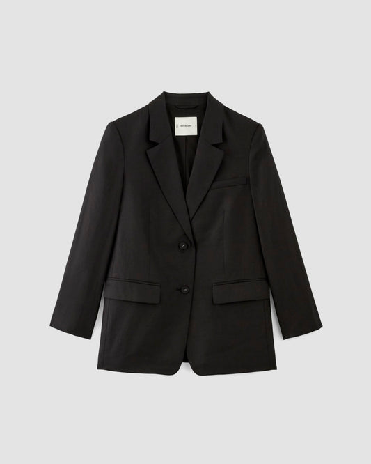 The Oversized Blazer in Linen | Black