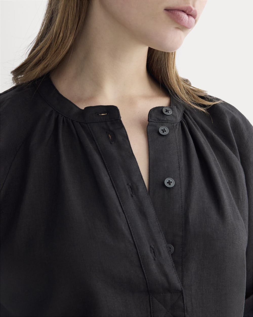 The Popover Dress in Linen | Black