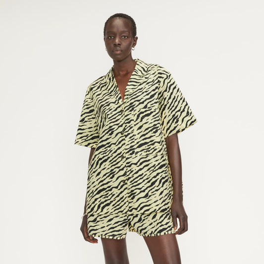 The Poplin Shirt | Pale Yellow Tiger Stripe