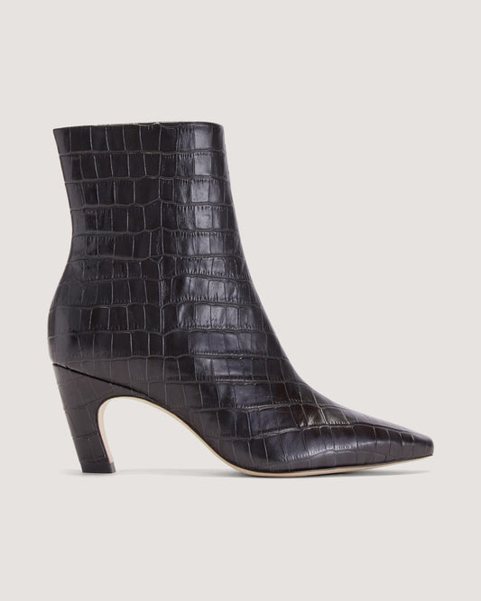 The Short Banana Boot | Black Crocodile