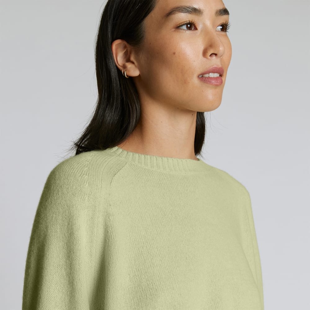 The Cashmere Boxy Crew | Seafoam Green