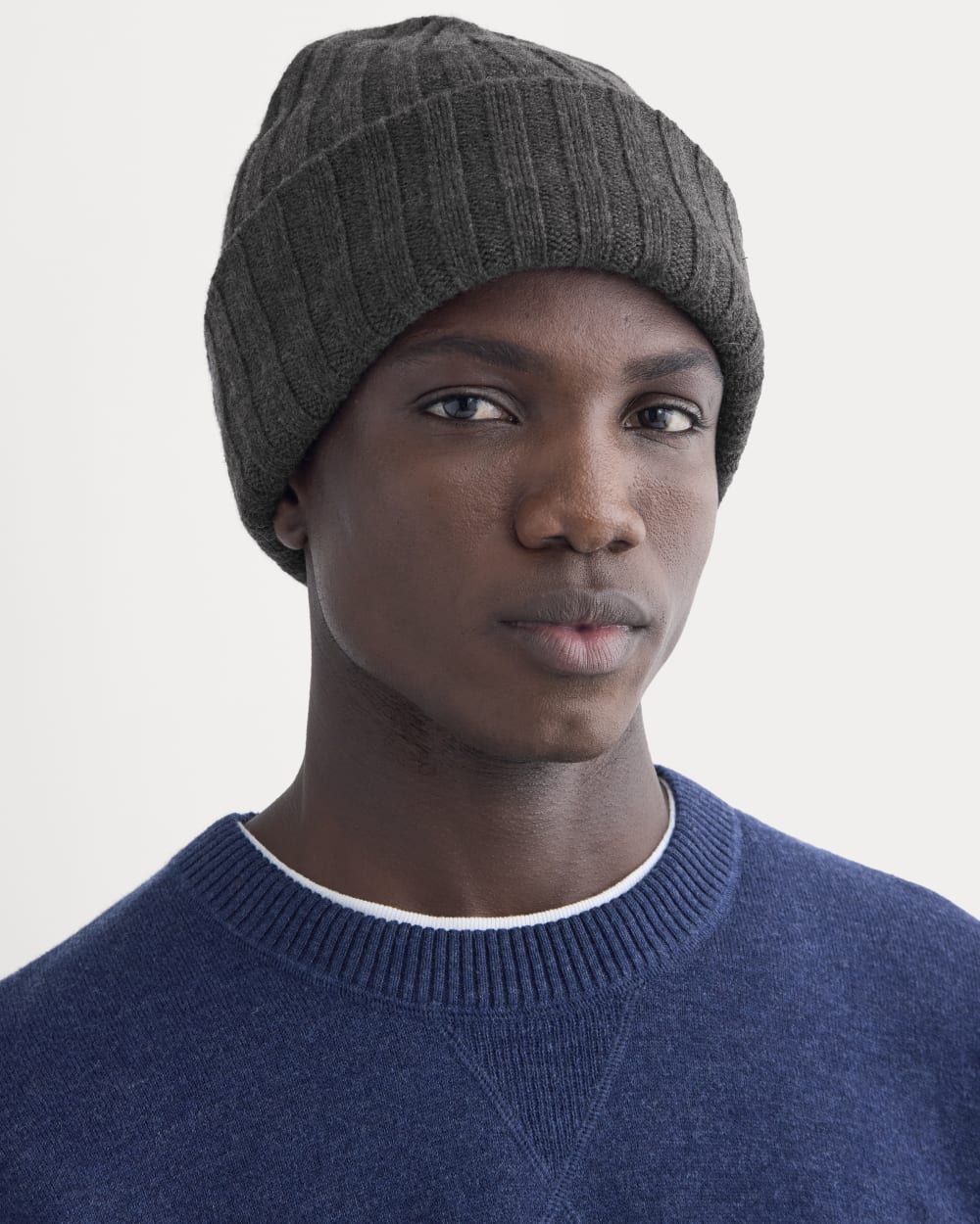 Chunky Ribbed Beanie | Heathered Soot