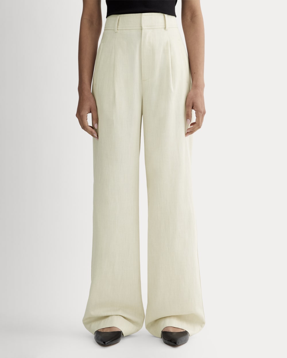 The Draper Pleated Pant in Buttersmooth | Heathered Oat | 30 Inseam