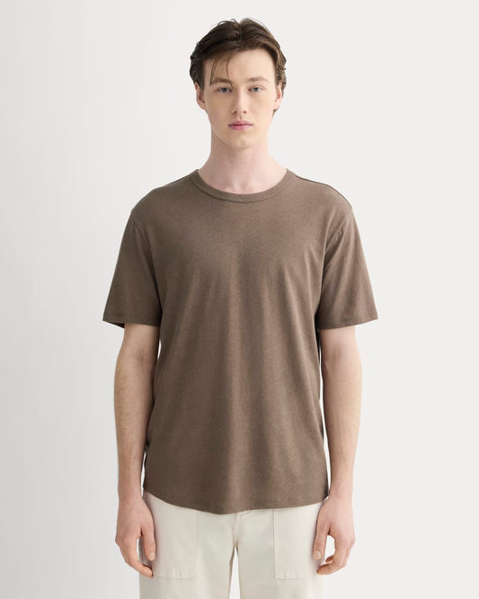 The Cotton Linen Tee | Deep Taupe