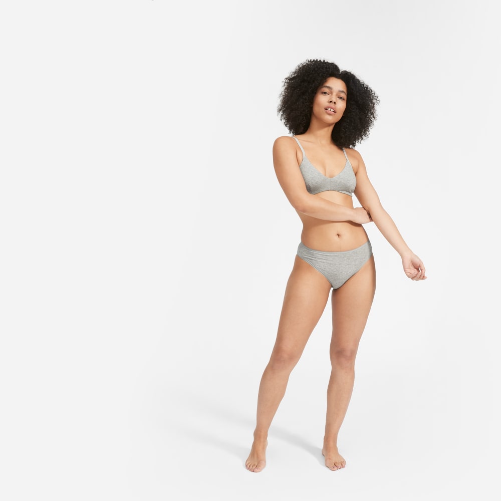 The Cotton High-Rise Bikini |  Heathered Grey