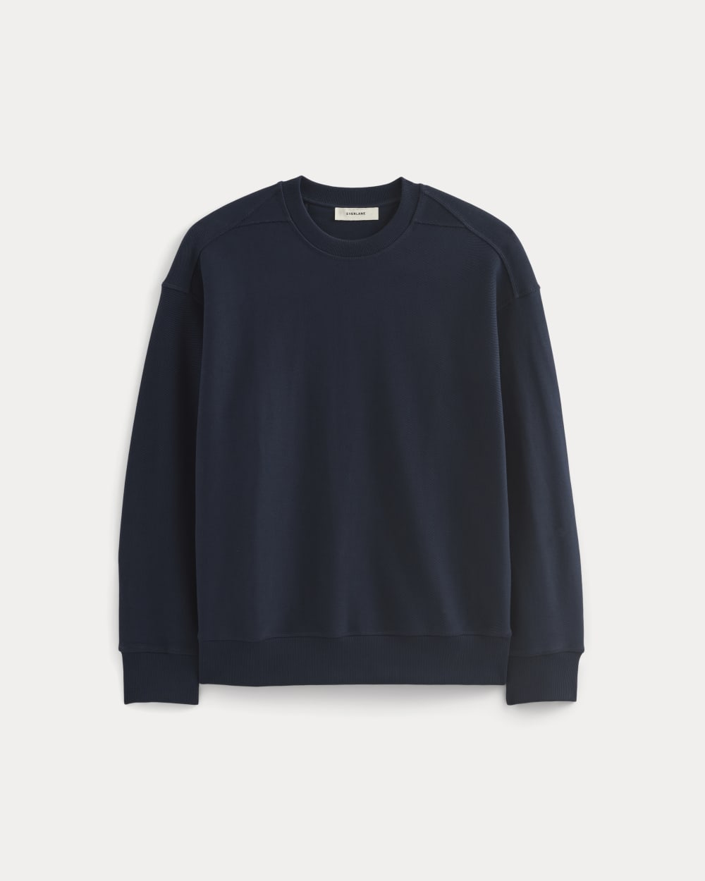 Twill Terry Jacquard Crew Sweatshirt | Navy