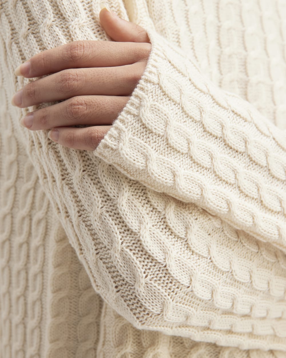 The Cotton Merino Cable Crew | Canvas