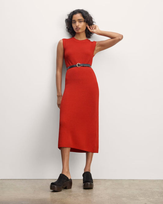 The Midi Dress in Everyday Cotton | Poppy Red