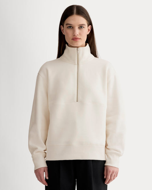 Luxe Fleece Half-Zip Sweatshirt | Bone