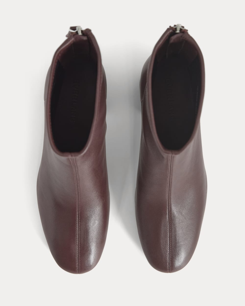 Leather Curved-Heel Boot | Burgundy