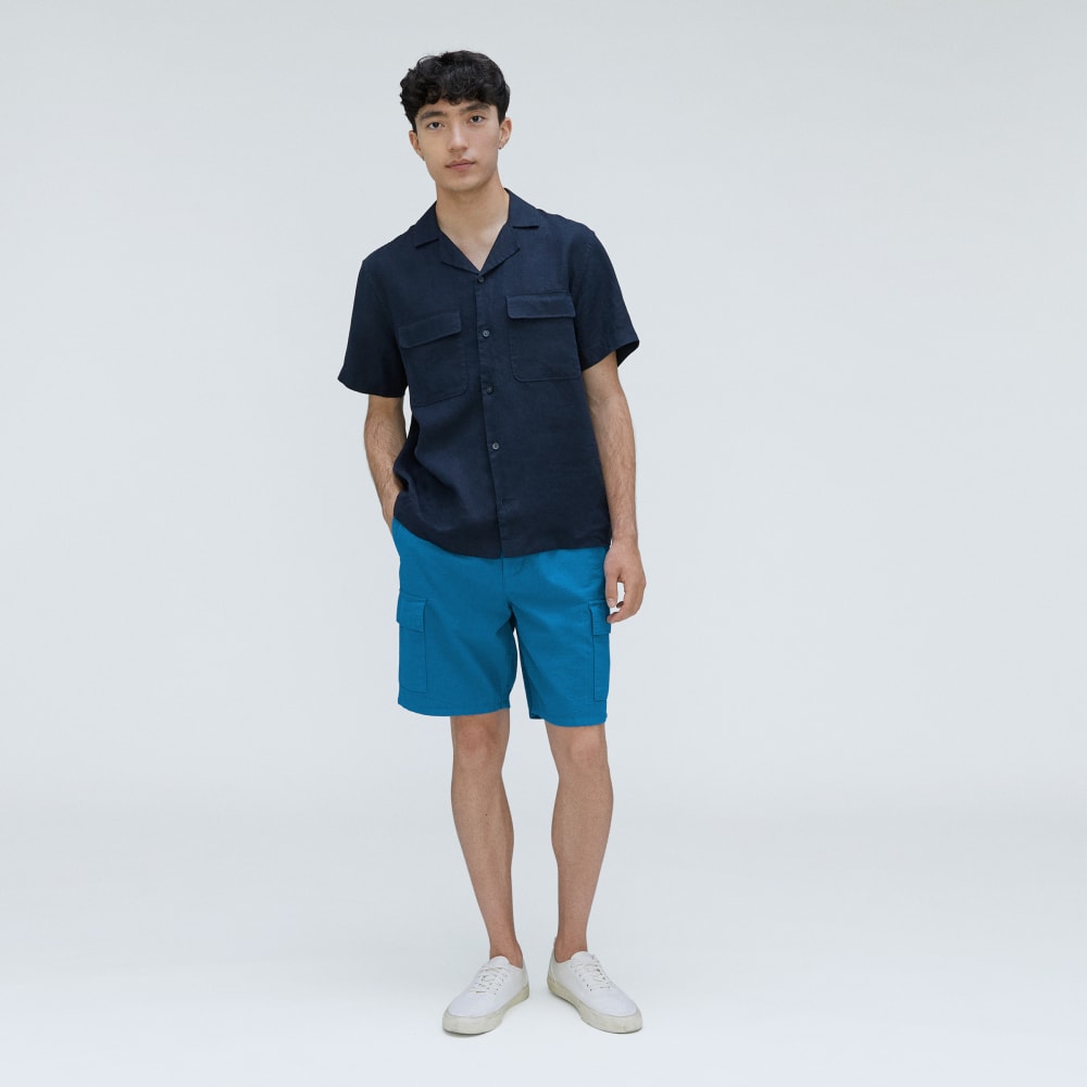 The Cotton Linen Short | Horizon Blue