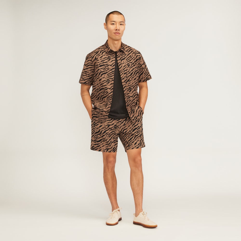 The Poplin Short-Sleeve Shirt | Tiger Stripe Toasted Coconut