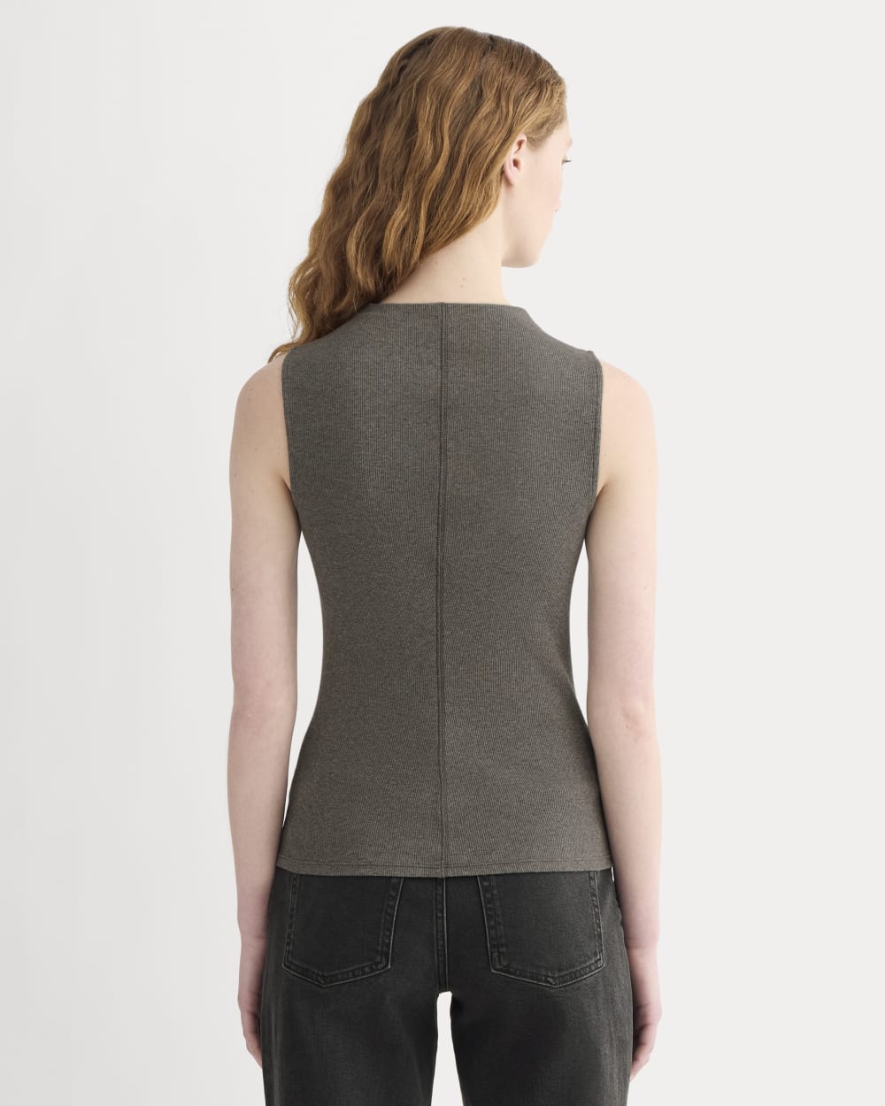 The Luxe Rib Funnel-Neck Tank | Heathered Fatigue