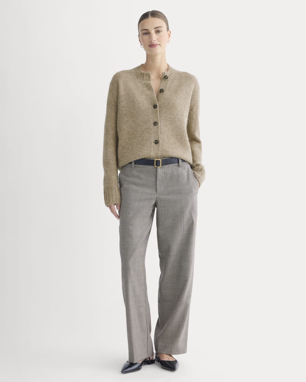 The Crew Cardigan in Alpaca | Dark Heathered Camel