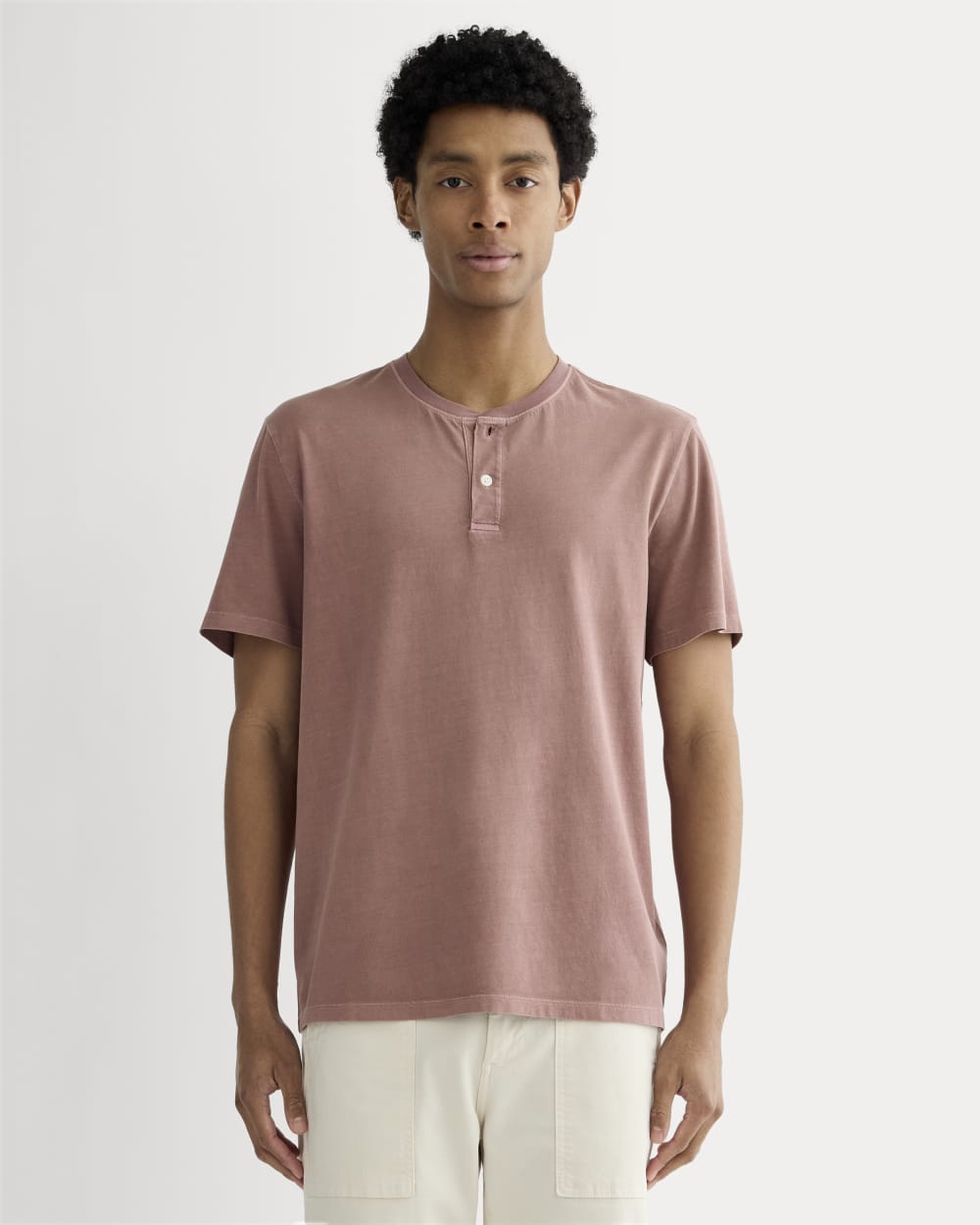 The Essential Organic Garment-Dyed Henley | Brown Garment Dye