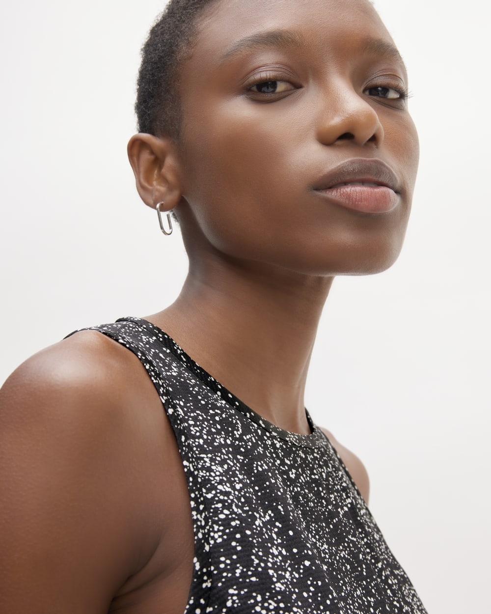 The Satin Racerback Top | Black Moonsplatter