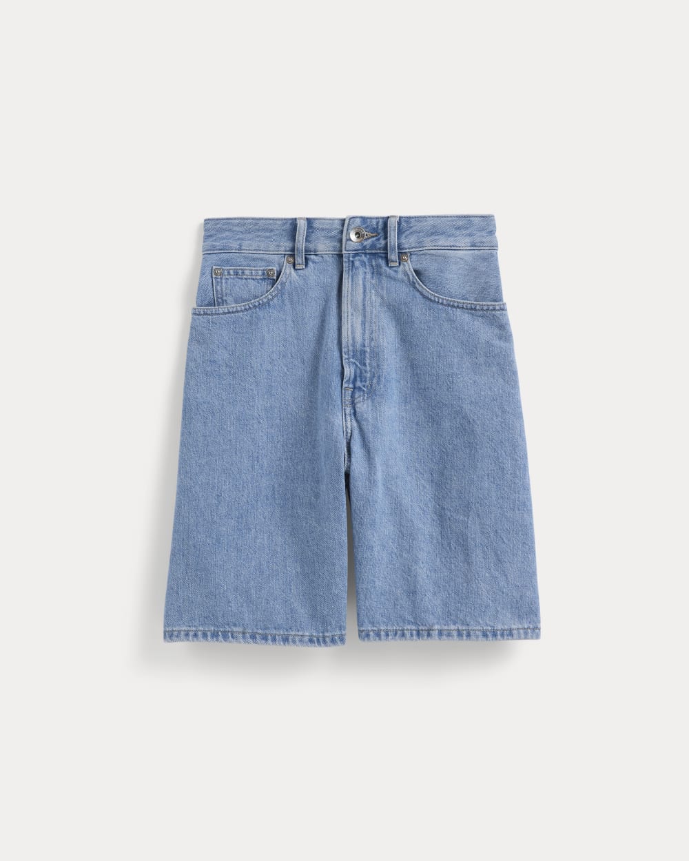 The Long A-Line Denim Short | Light Indigo