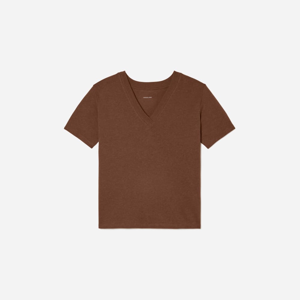 The Vintage V-Neck Hemp Tee | Espresso