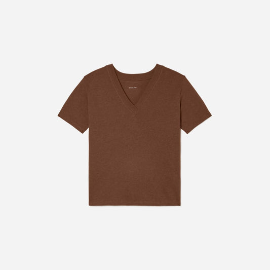 The Vintage V-Neck Hemp Tee | Espresso
