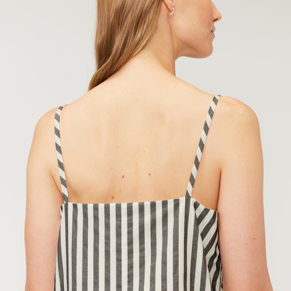 The Poplin Slip Dress | Bone / Black