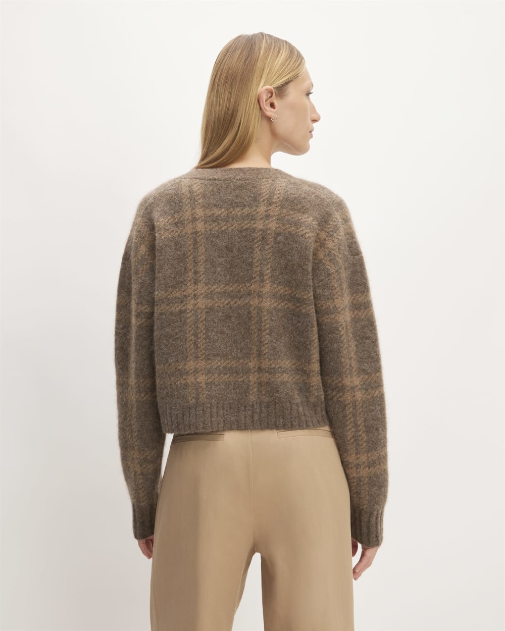 The Alpaca V-Neck Cropped Cardigan | Cocoa / Tiger's Eye