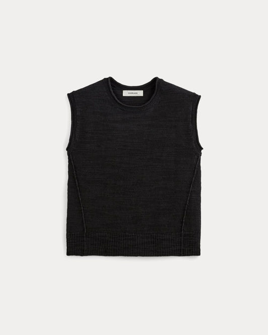 The Muscle Sweater in Cotton Linen | Black