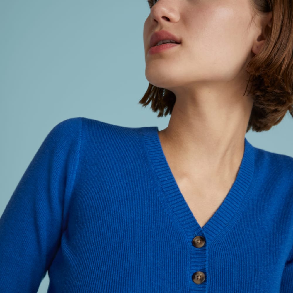 The Luxe Merino Cardigan | Lapis Blue