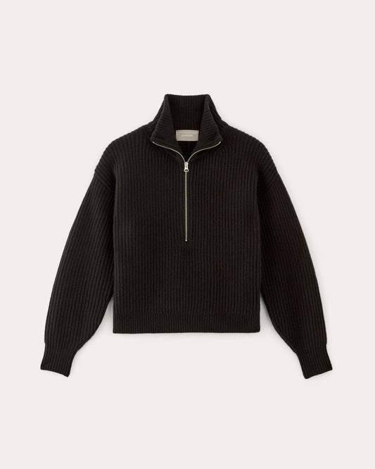 The Half-Zip Sweater in Luxe Merino | Black