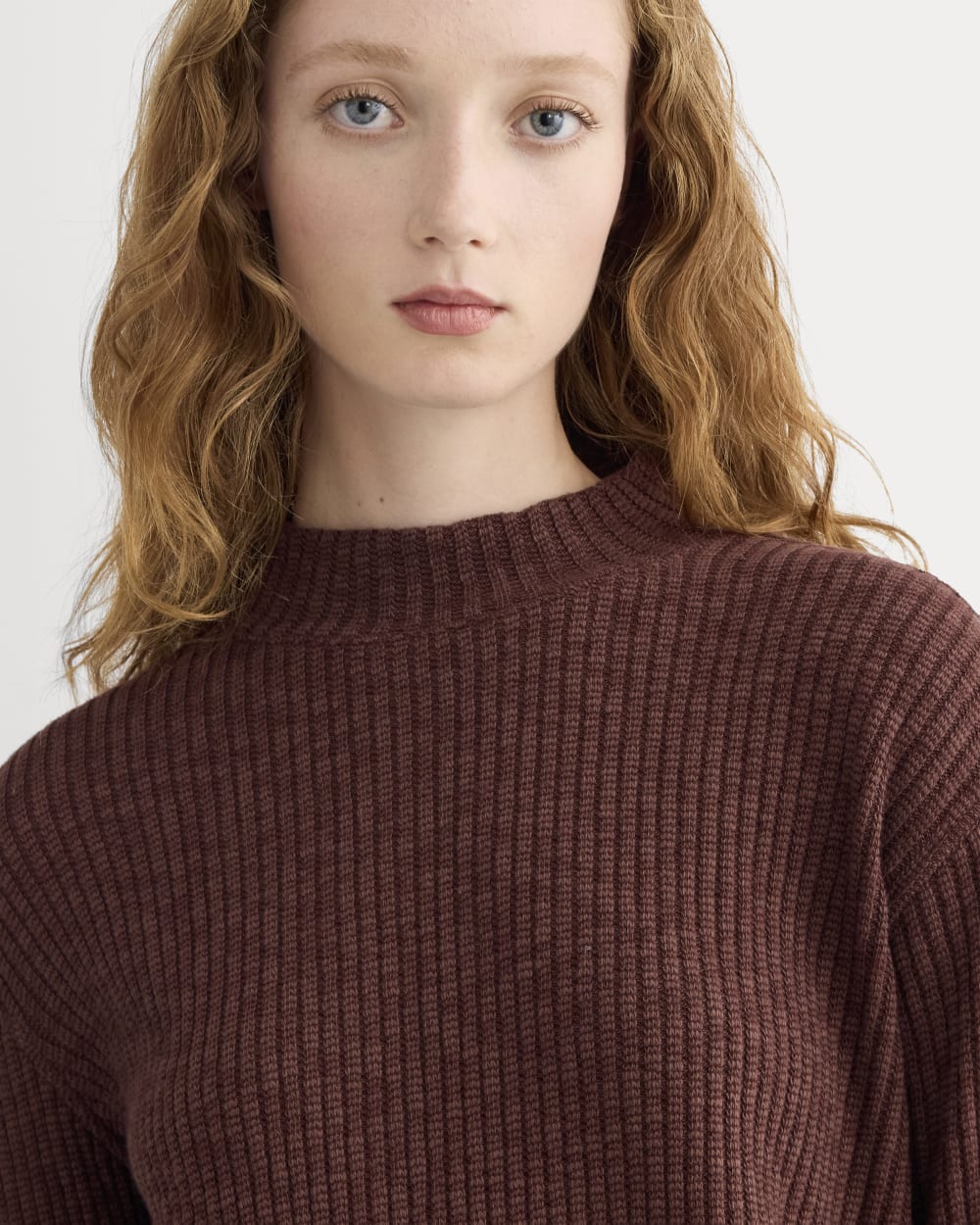 The Cozy Rib Funnel-Neck | Dark Mahogany