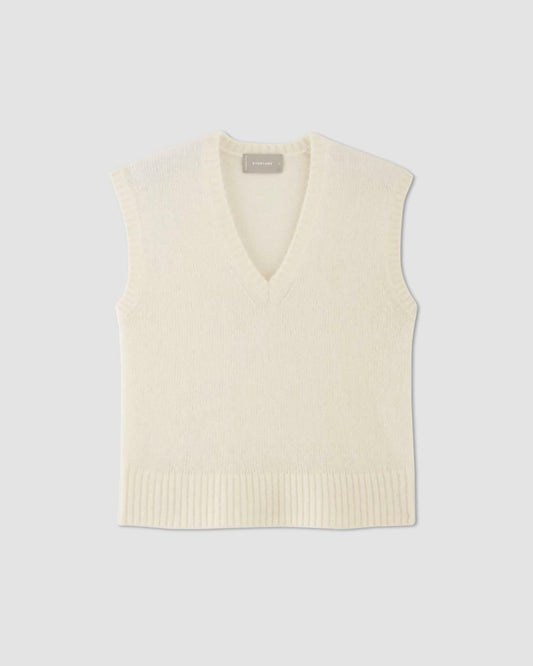 The Alpaca V-Neck Vest | Snow