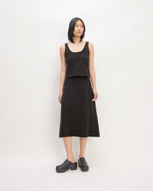 The Cozy-Stretch Skirt | Charcoal
