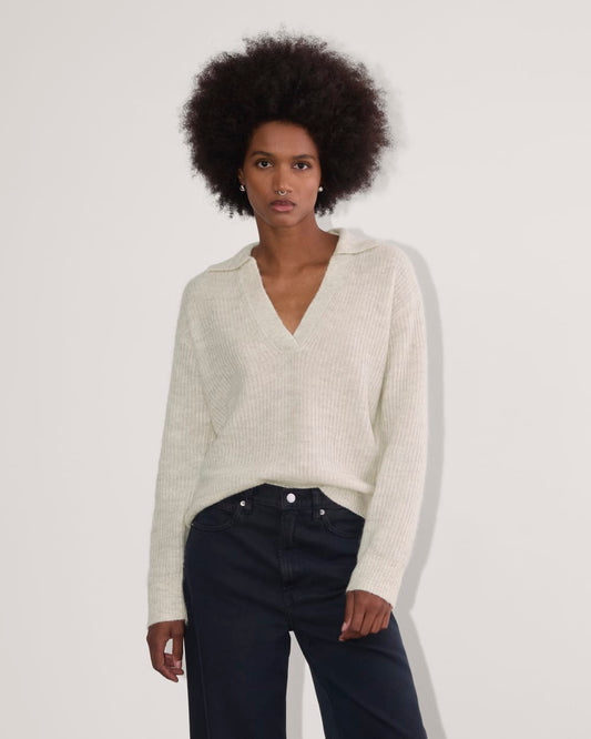The Oversized Polo in Alpaca | Almond