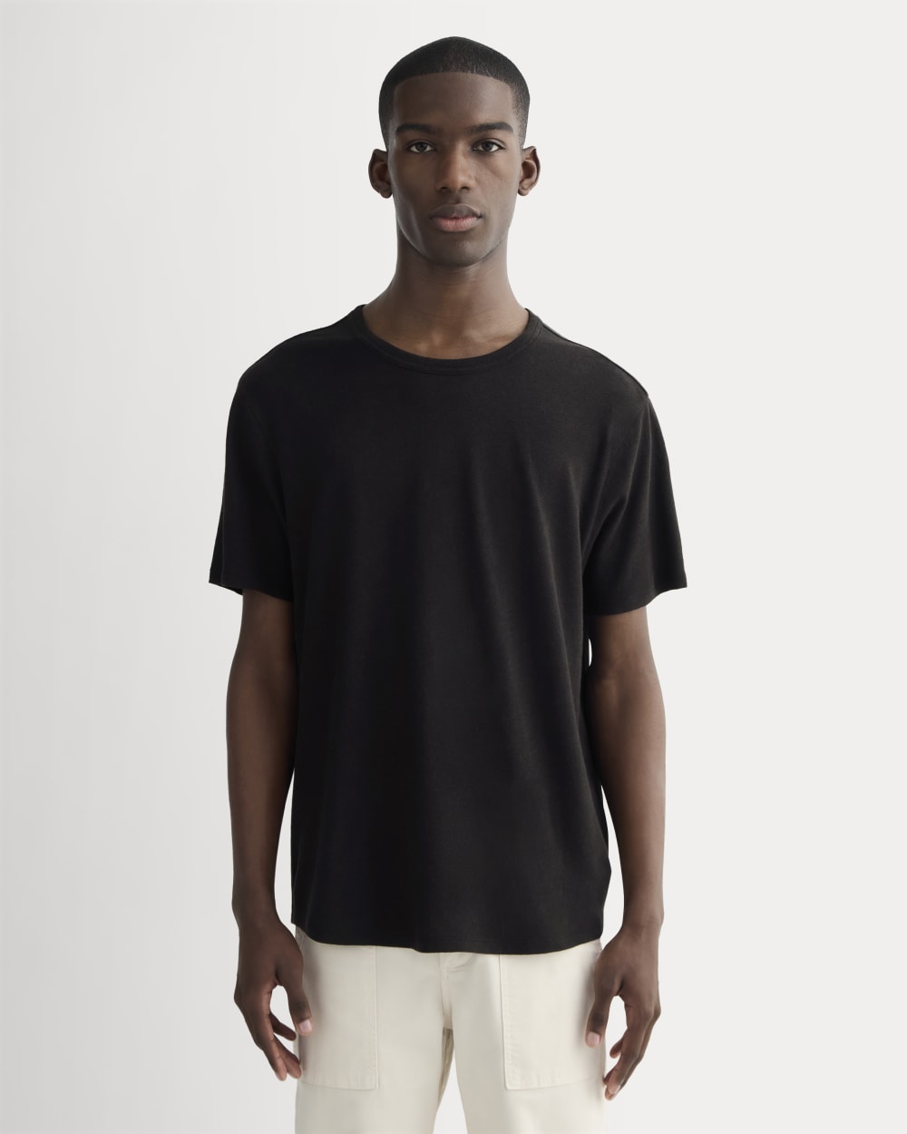 The Cotton Linen Tee | Black