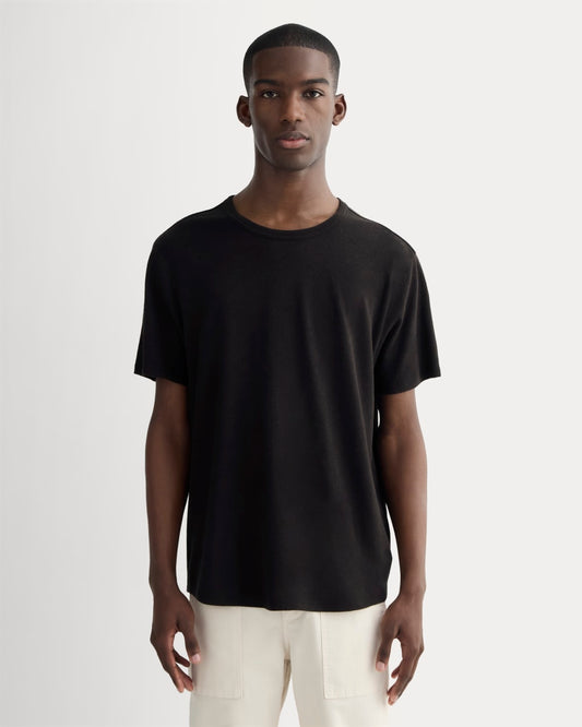 The Cotton Linen Tee | Black