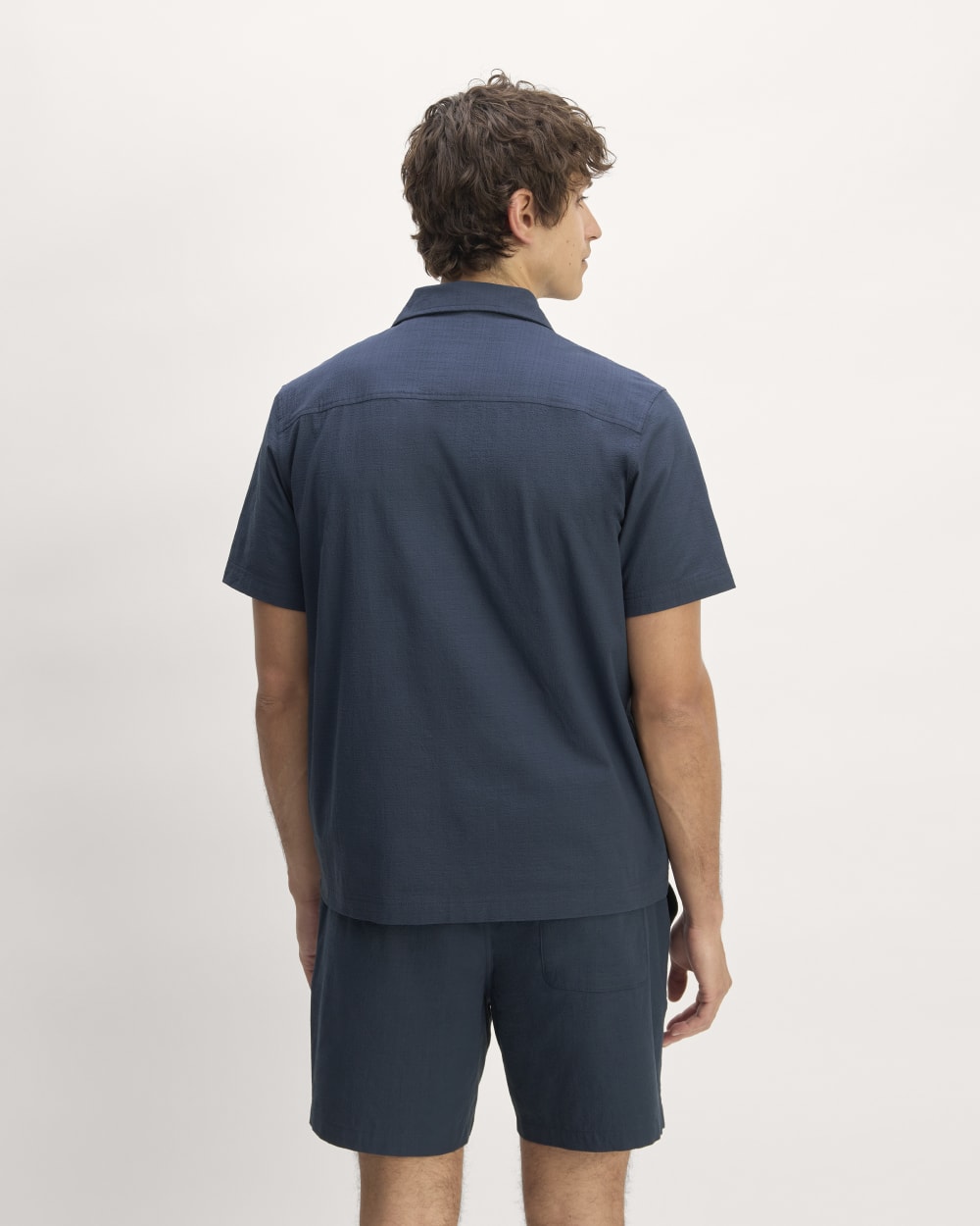 The Seersucker Short-Sleeve Shirt | Deep Blue