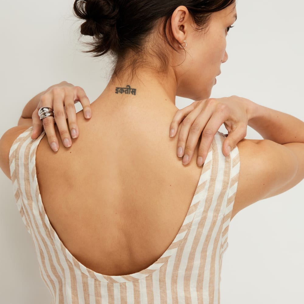 The Scoop Tank in Linen | Bone / Caramel