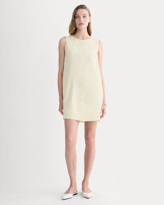 The Shift Dress in Stretch Linen | Light Yellow