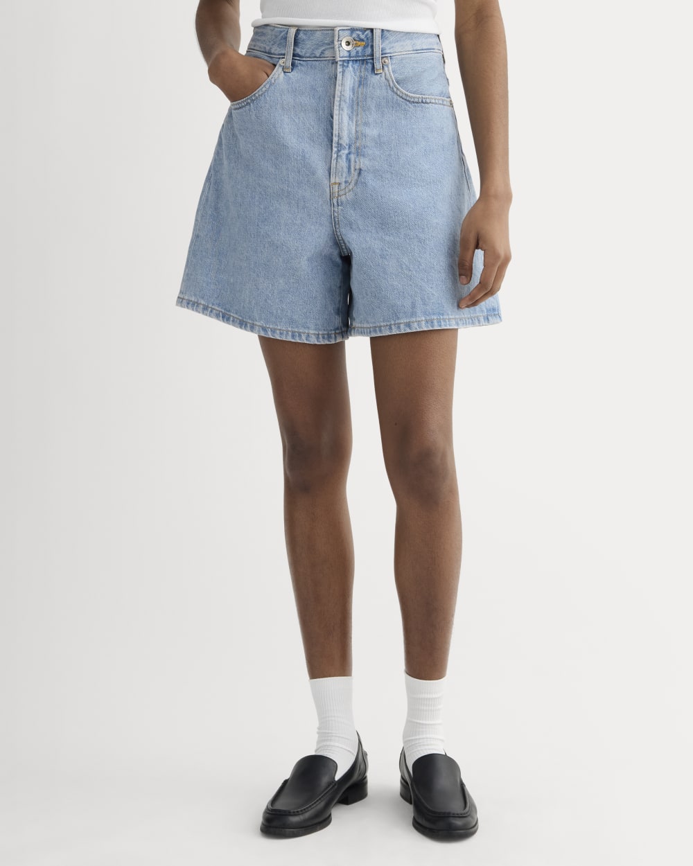 The A-Line Denim Short | Light Indigo