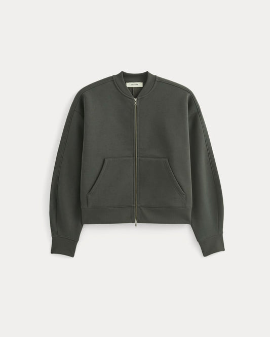 Luxe Fleece Bomber Jacket | Washed Black