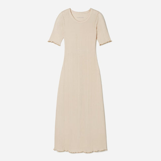 The Open Back Rib Dress | Parchment