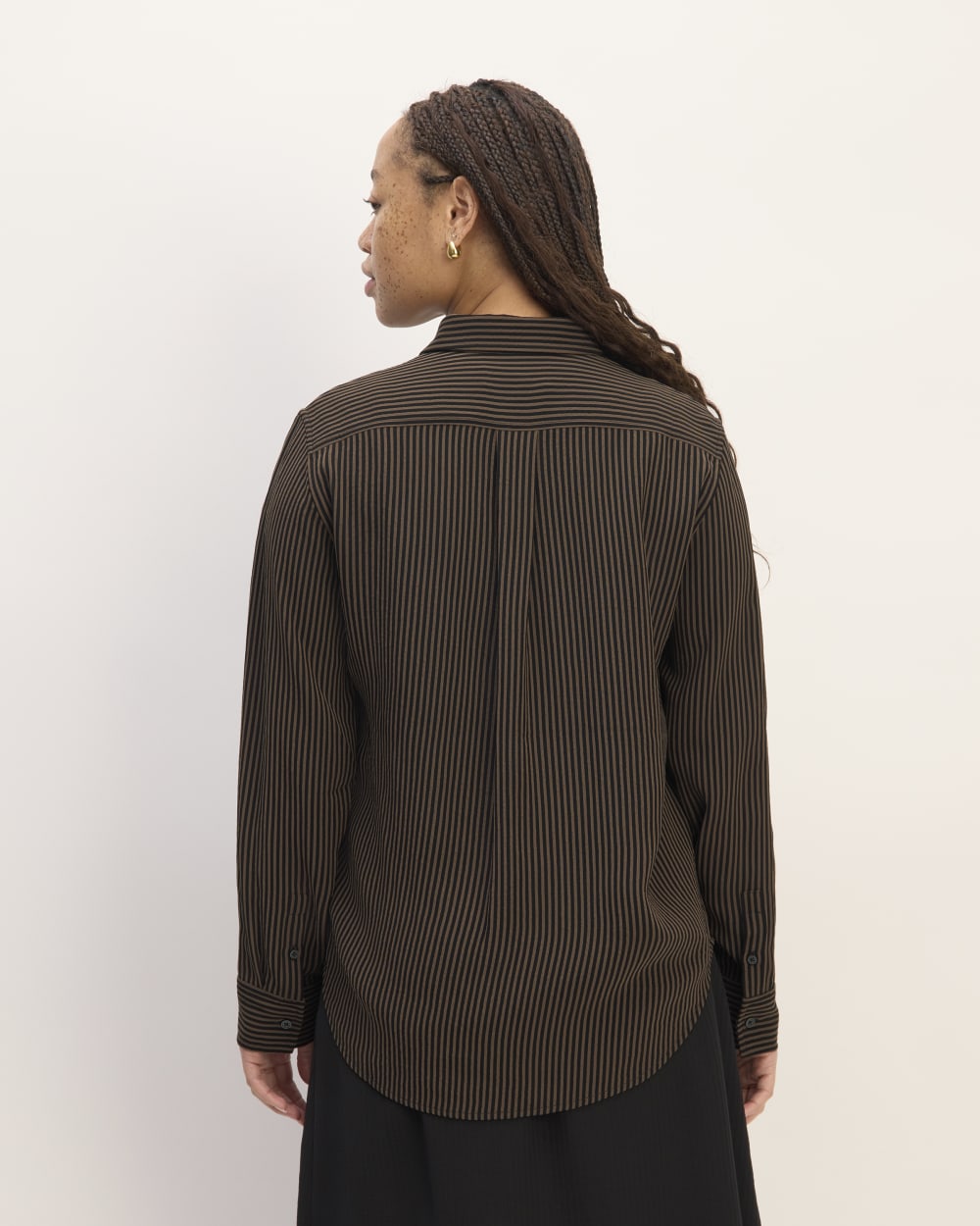 The City Stripe Relaxed Shirt | Cocoa / Black
