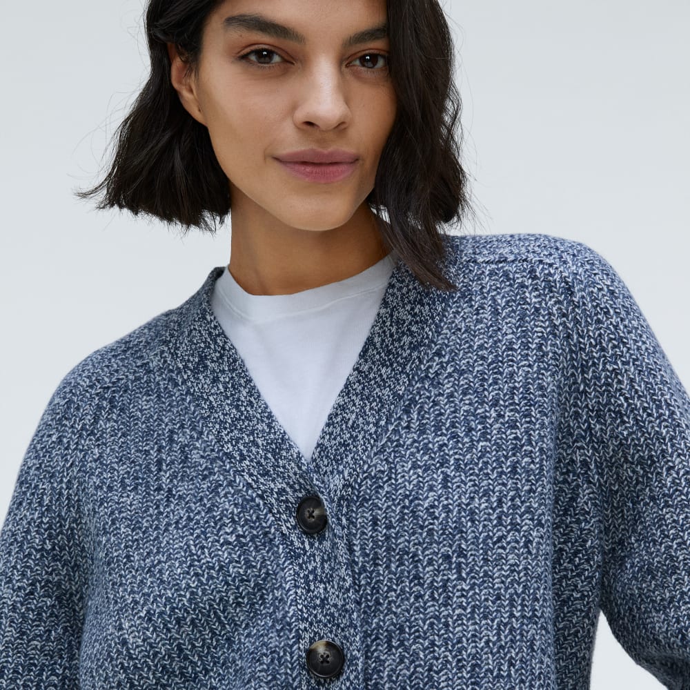 The Felted Merino Cardigan | Dark Mallard / Oat Twist
