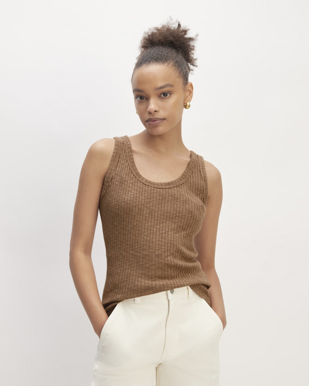 The Cozy Rib Tank | Carob Brown