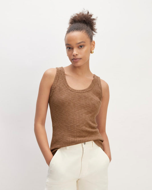 The Cozy Rib Tank | Carob Brown