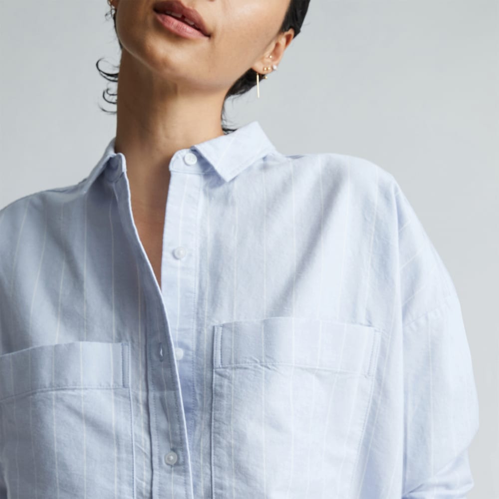 The Boxy Oxford | Periwinkle / White