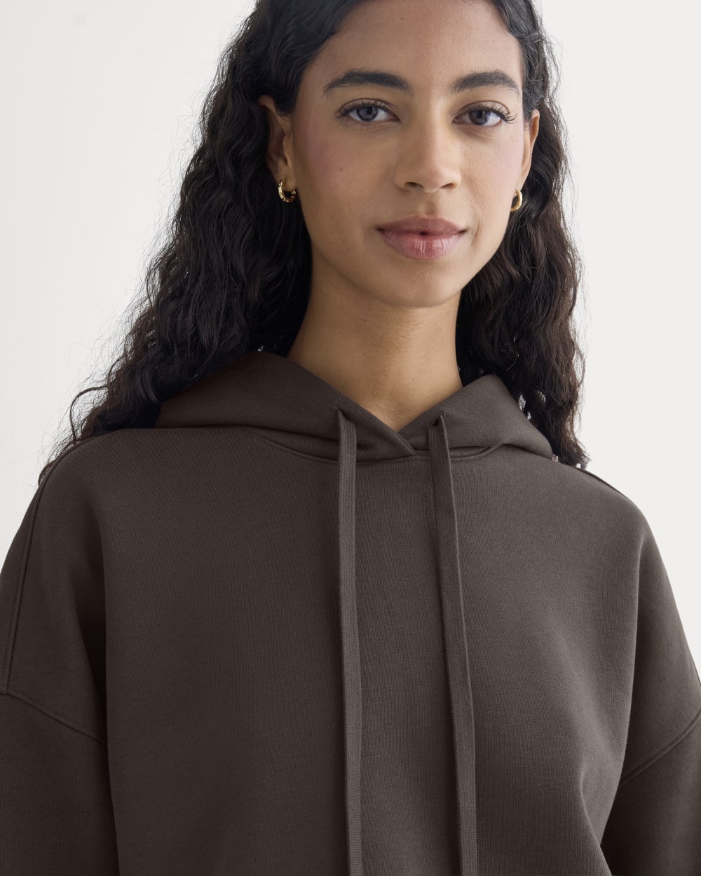 Cropped Luxe Fleece Hoodie | Dark Chocolate