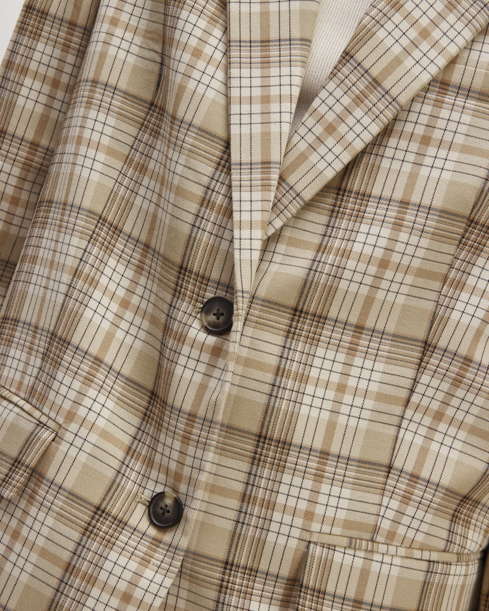 The Oversized Blazer in Buttersmooth | Pale Khaki Plaid