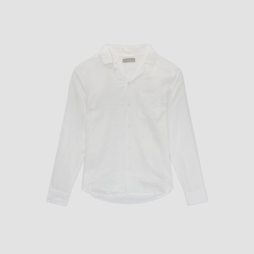 The Relaxed Linen Long-Sleeve Shirt | White