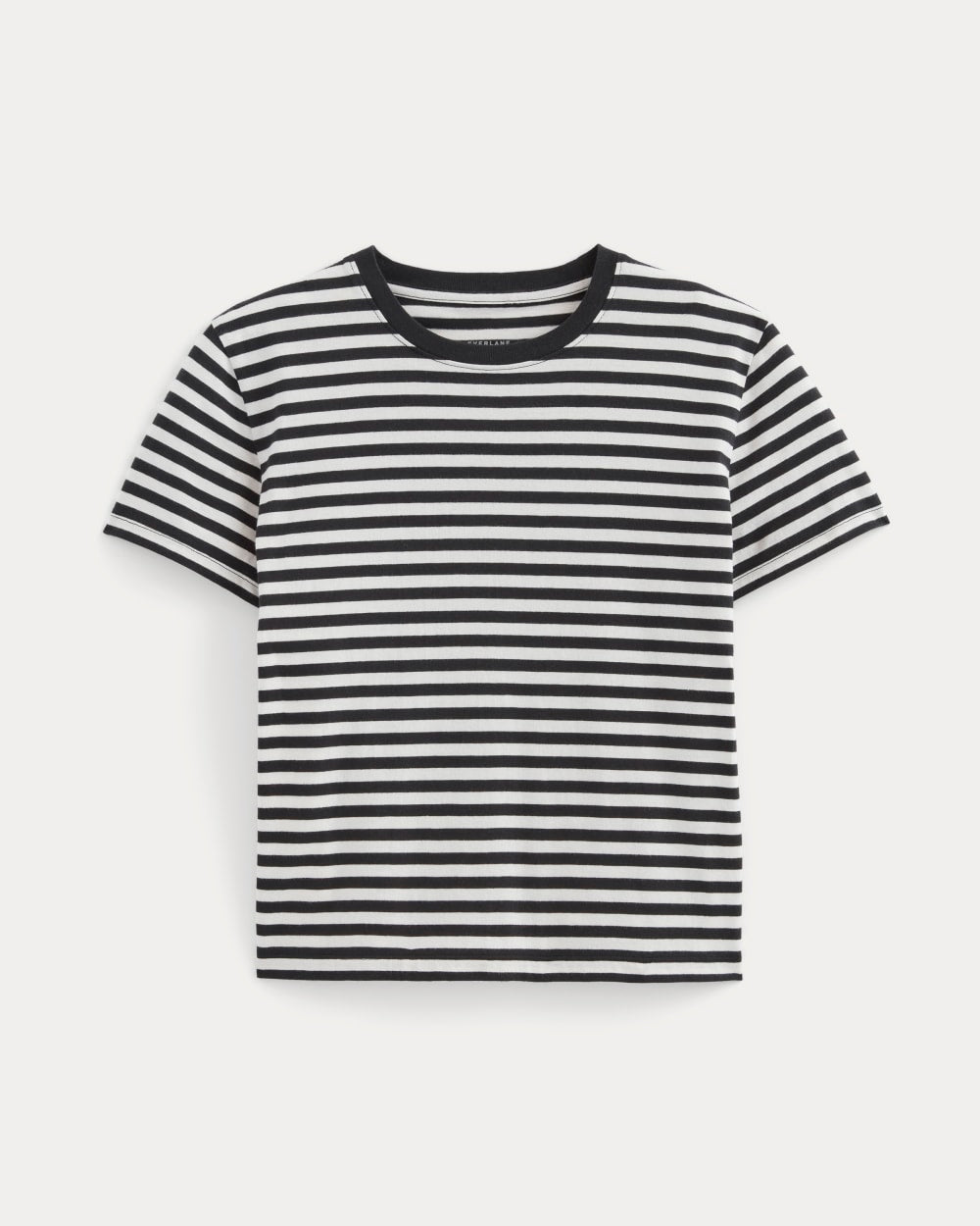 The Box-Cut Tee in Essential Cotton | Black / Bone | No Pocket